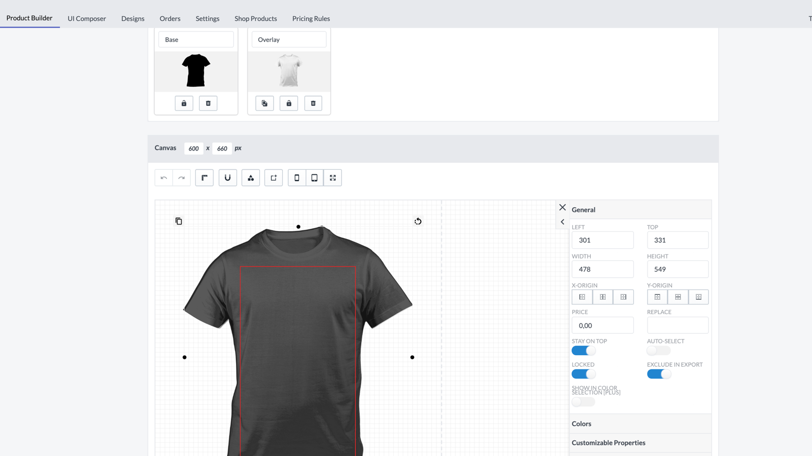 Configurez vos modèles de produits avec notre Constructeur de Produits.