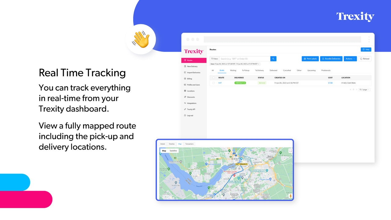 Showing real-time tracking