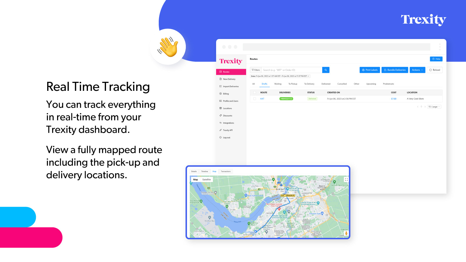 Showing real-time tracking