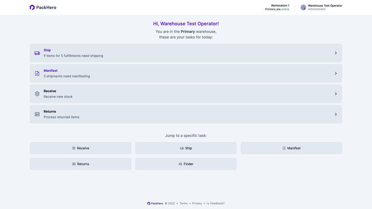 PackHero Warehouse & Shipping Screenshot
