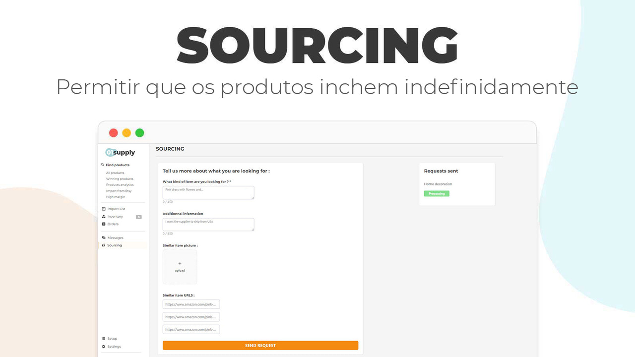 Solicite um sourcing ilimitado