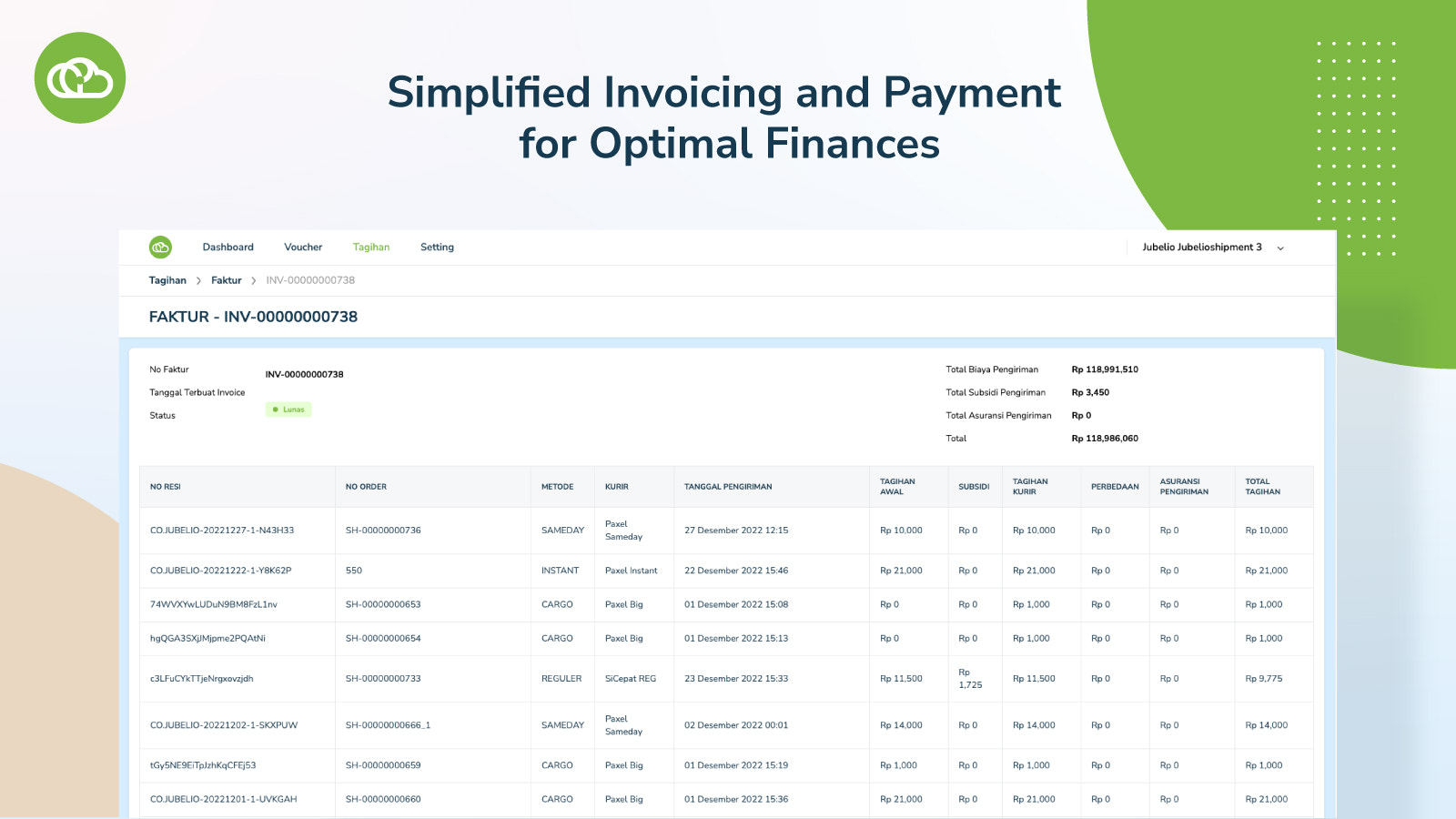Faturamento simplificado e pagamento para finanças ótimas