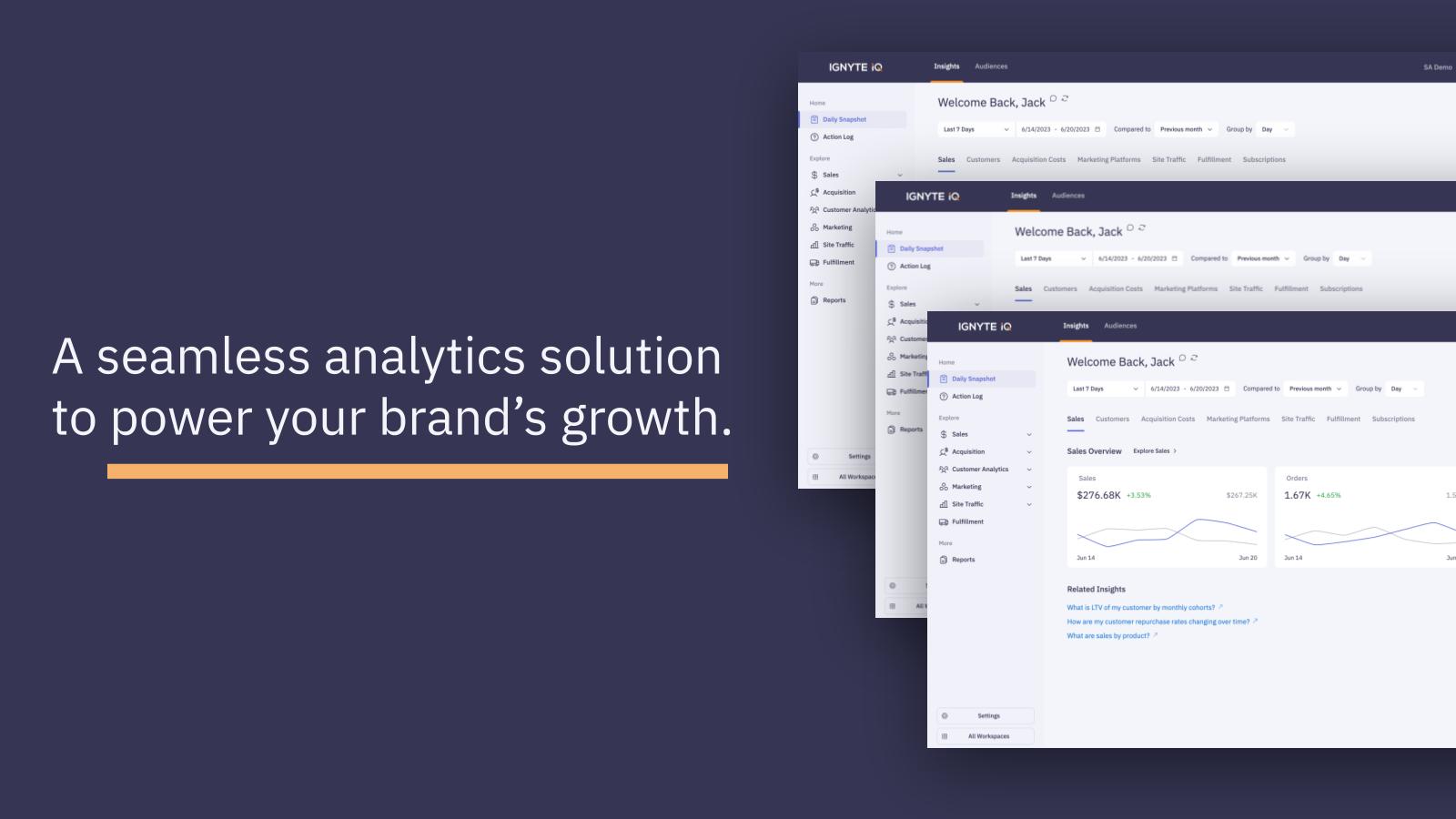 A seamless analytics solution to power your brands' growth