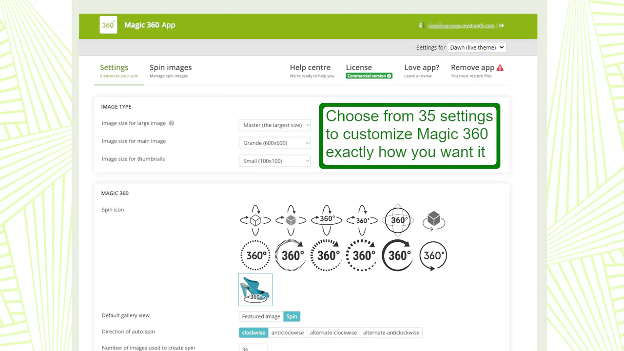 Personalize este visualizador de produto 360 exatamente como você deseja