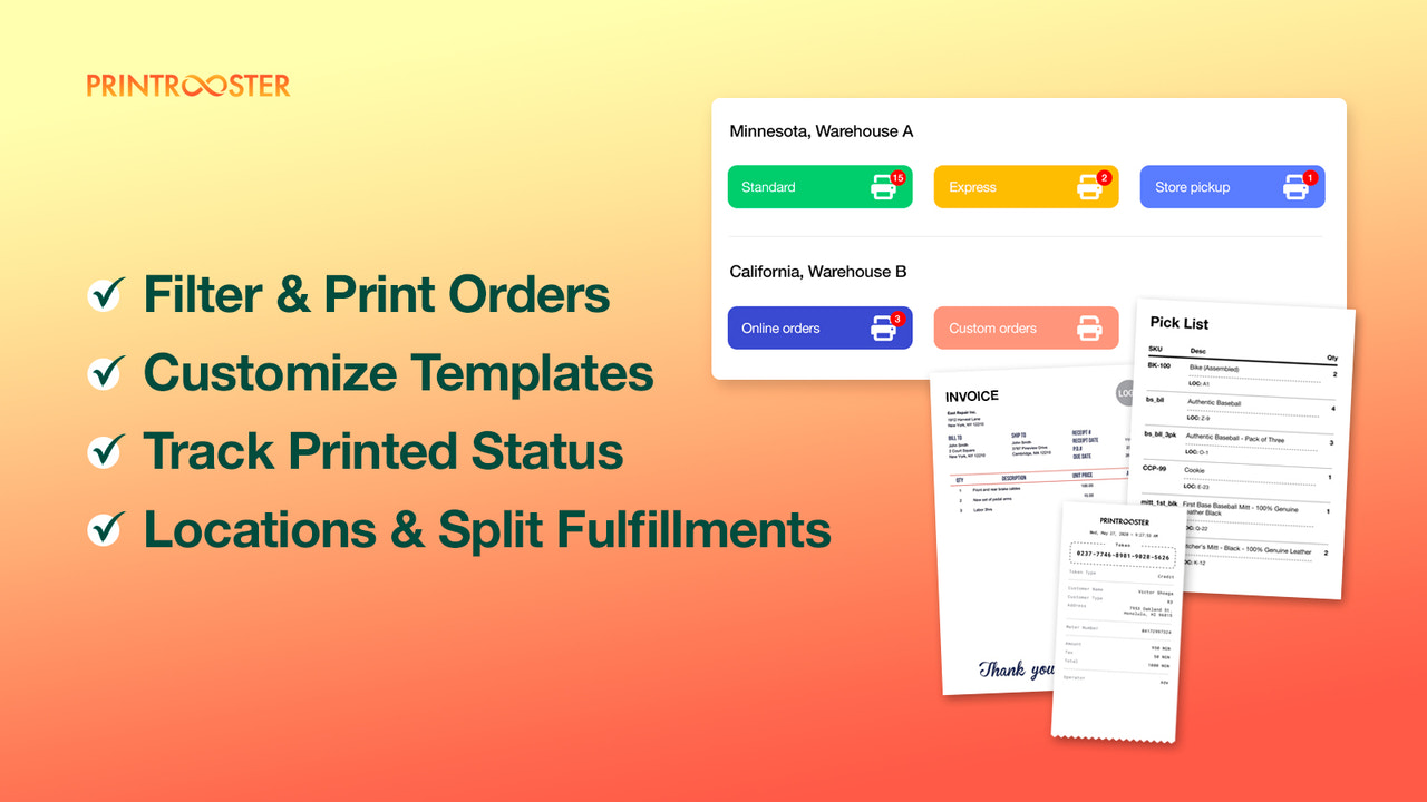 Print orders & fulfillments the way you need