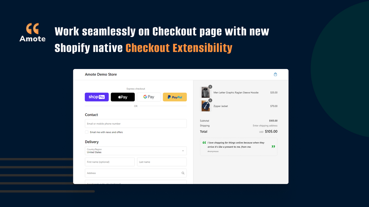 Work seamlessly with new Shopify native Checkout Extensibility