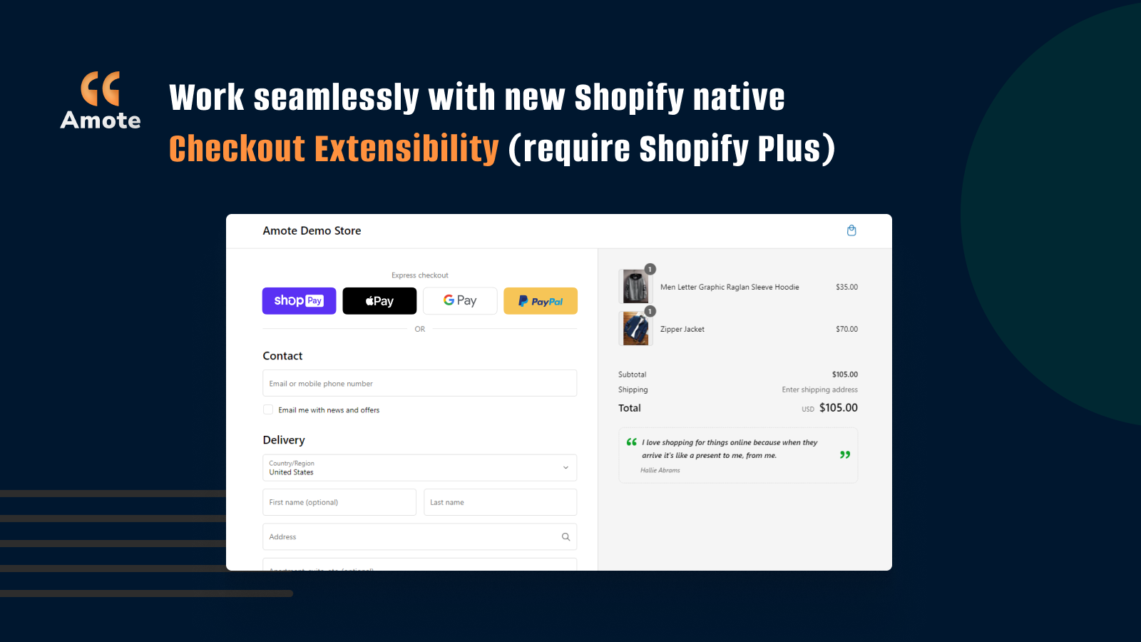 Work seamlessly with new Shopify native Checkout Extensibility