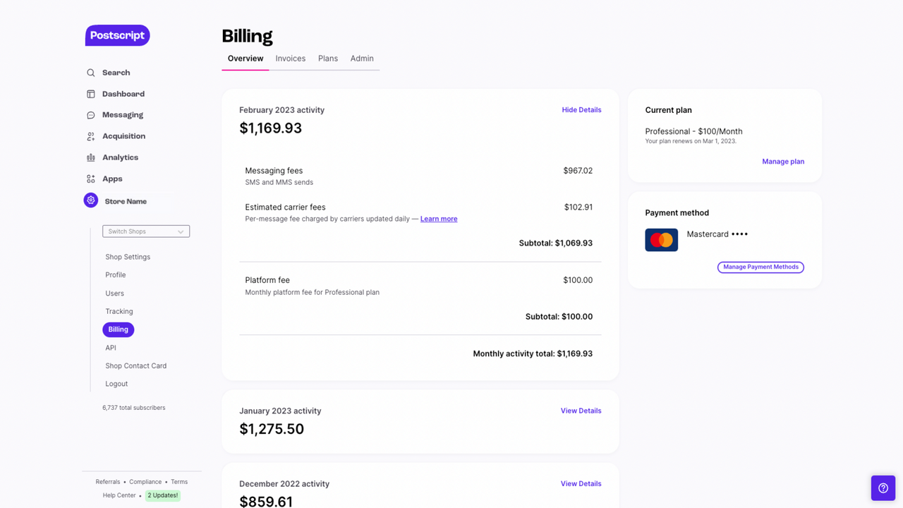 Break down spend across all categories with transparent billing