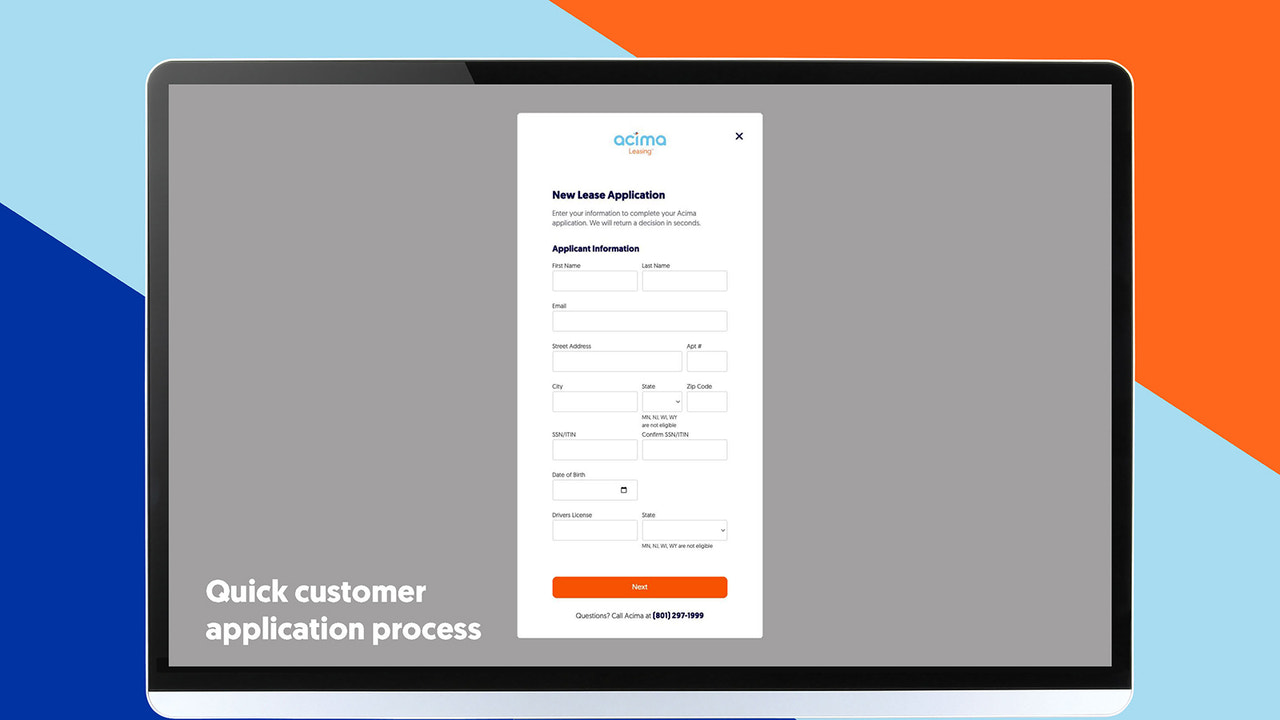 Quick customer application process