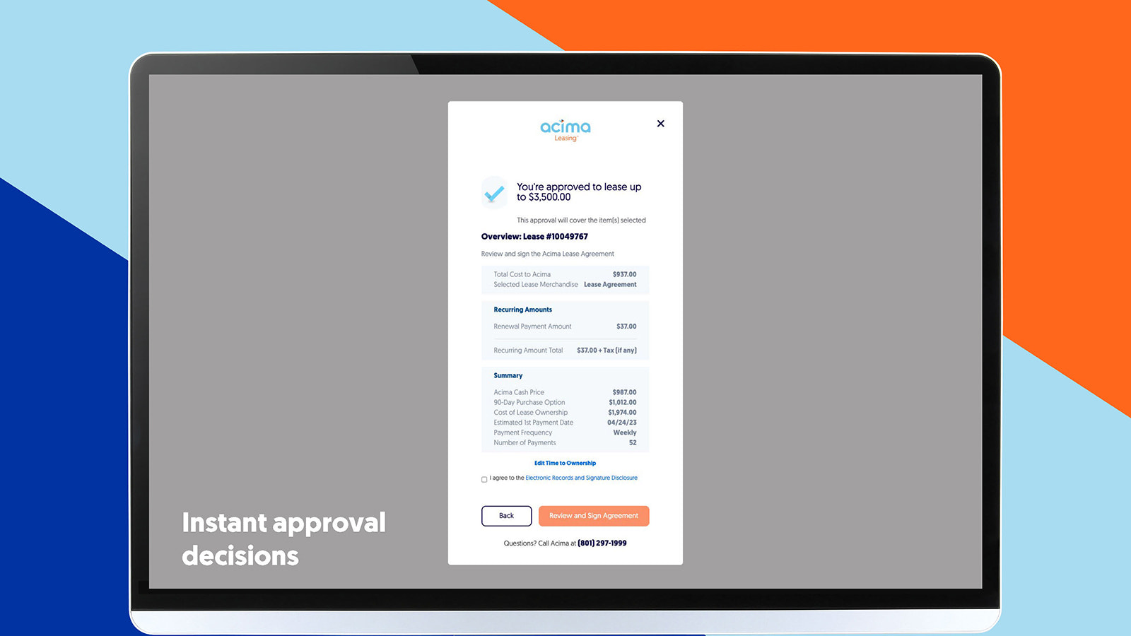 Instant approval decisions