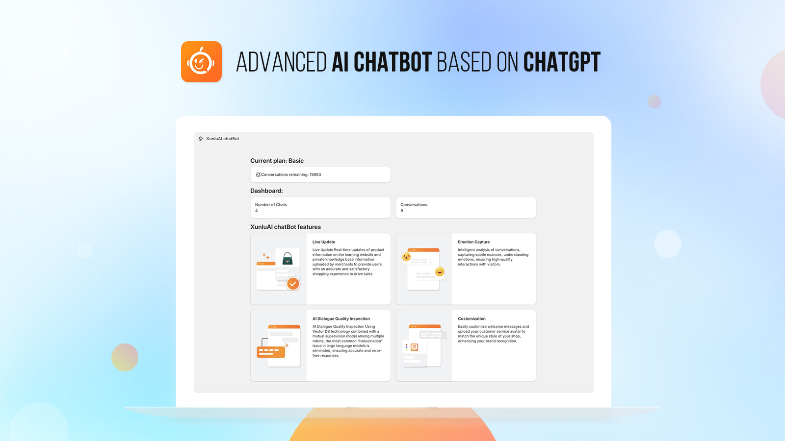 Página de inicio de XunluAI chatBot