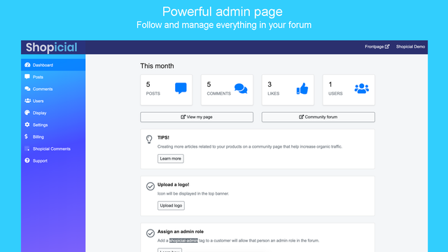 Powerful admin page