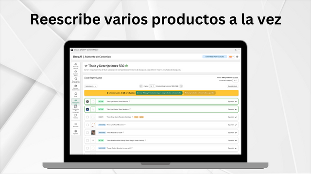 Reescribe varios productos a la vez