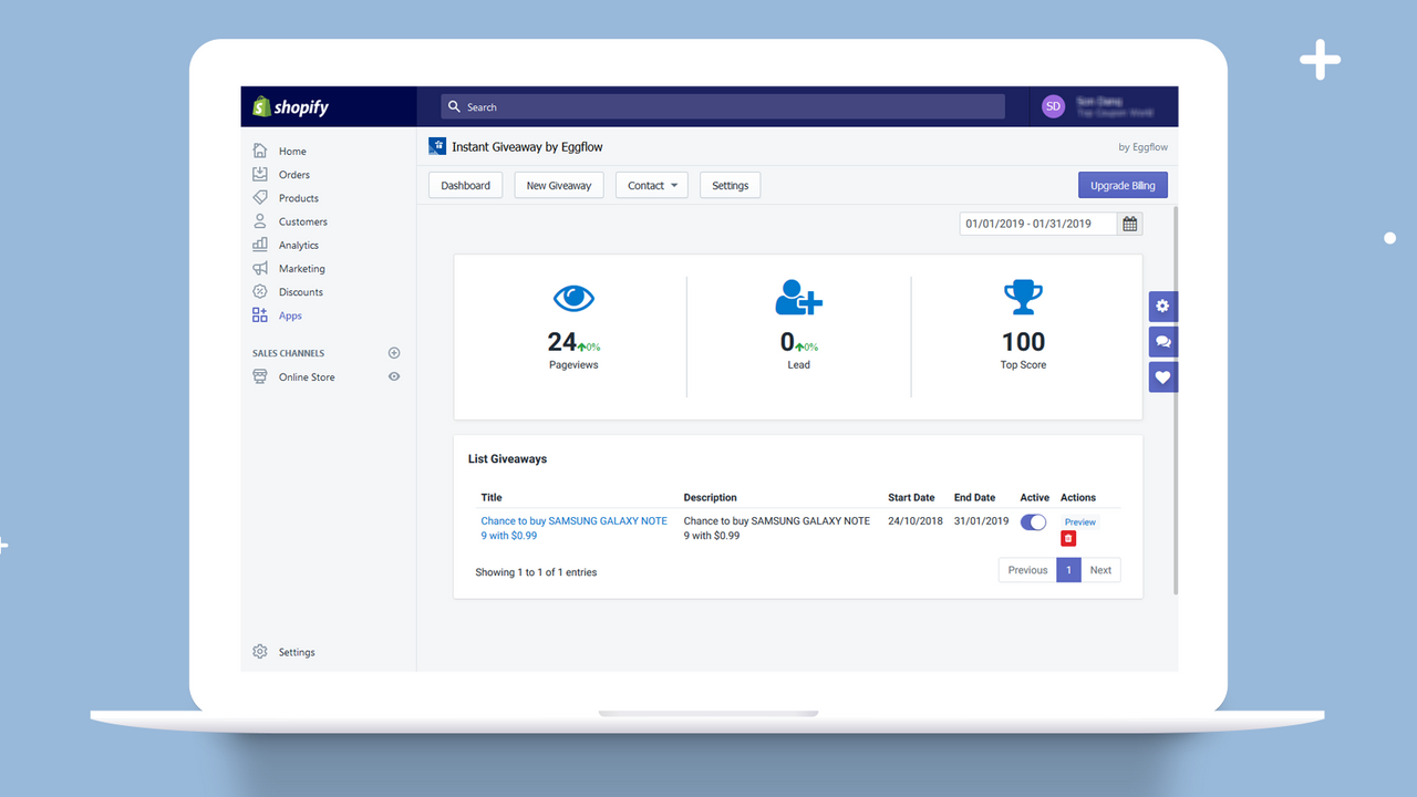 Best Giveaway App for Shopify
