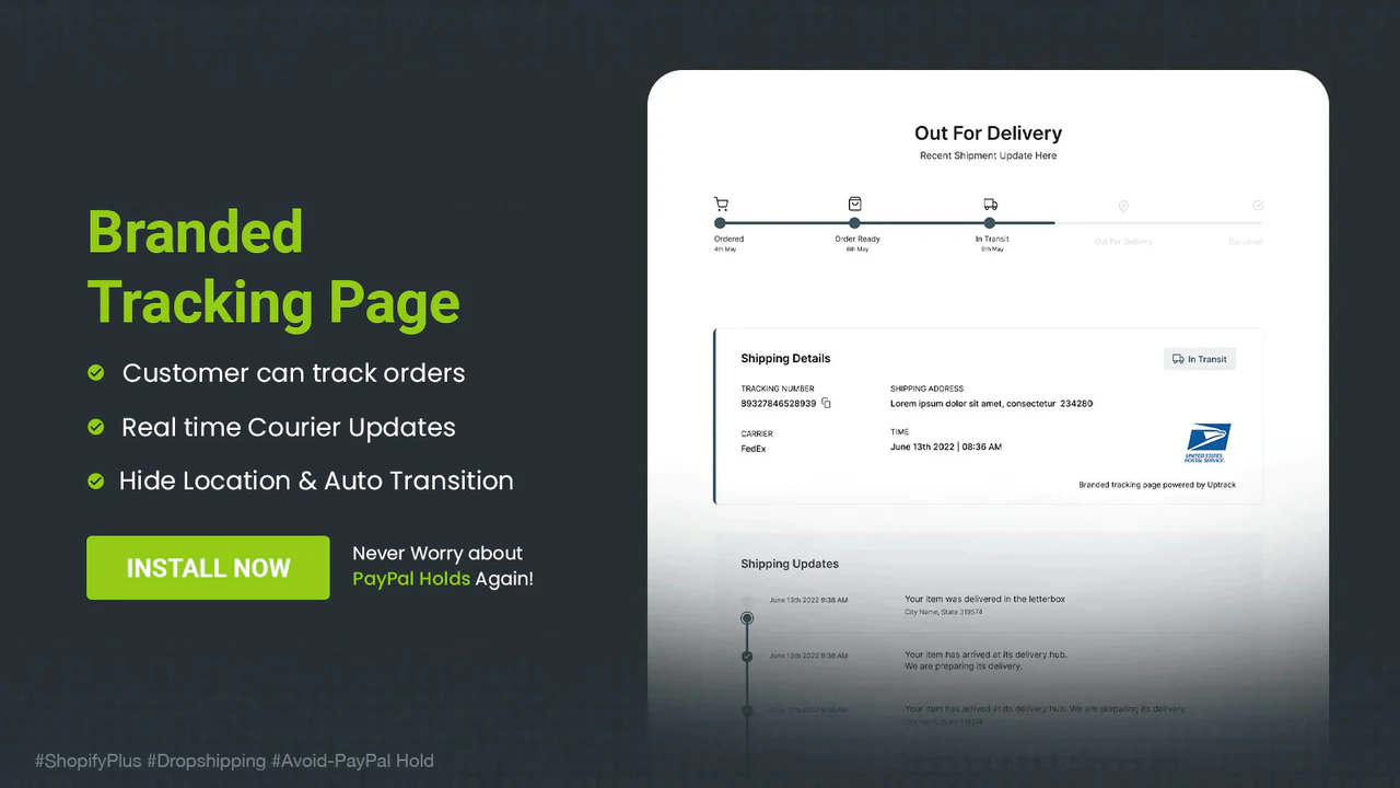 Ordre Tracking Branded Tracking Side