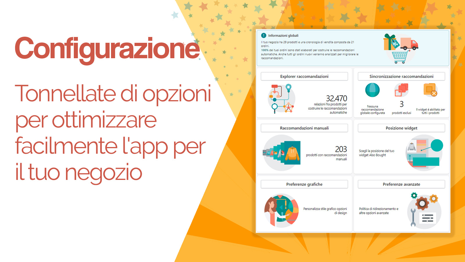 Tonnellate di opzioni per regolare facilmente l’app