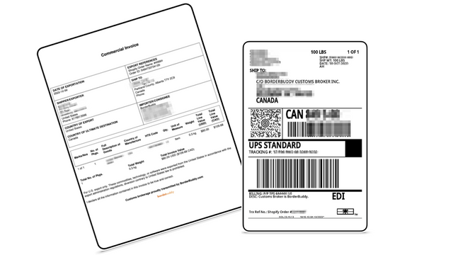 Auto Generated Commercial invoices and Print Ready Labels