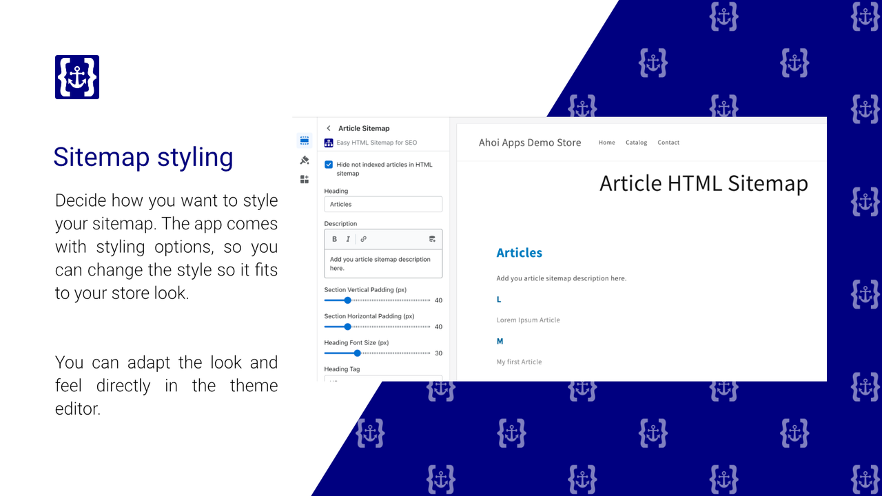 Stijl het uiterlijk en het gevoel van uw HTML Sitemap in de thema-editor