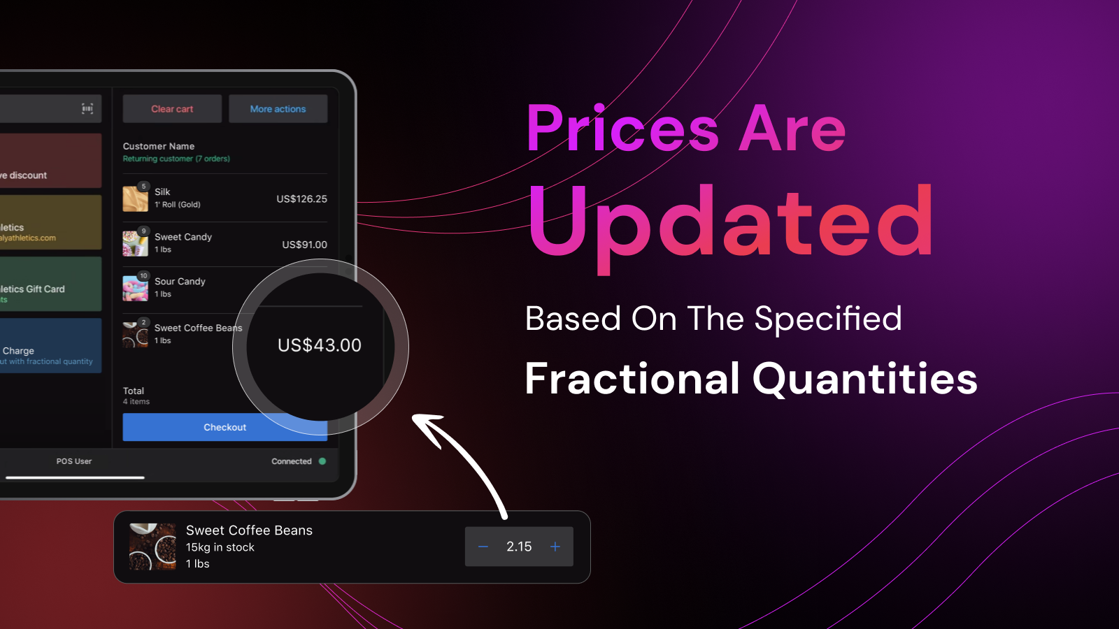 Los precios se actualizan en función de las cantidades fraccionales especificadas