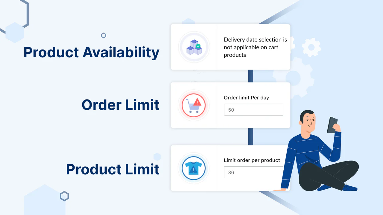 Personalize o seletor de data de entrega local adicionando limite de pedido, produto