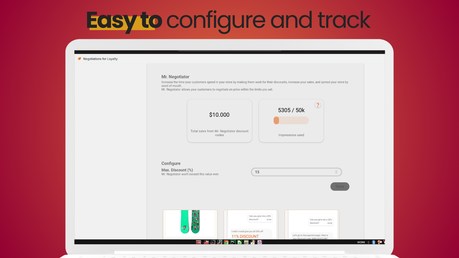 Mr. Negotiator's admin screen shown. Configure the limits.