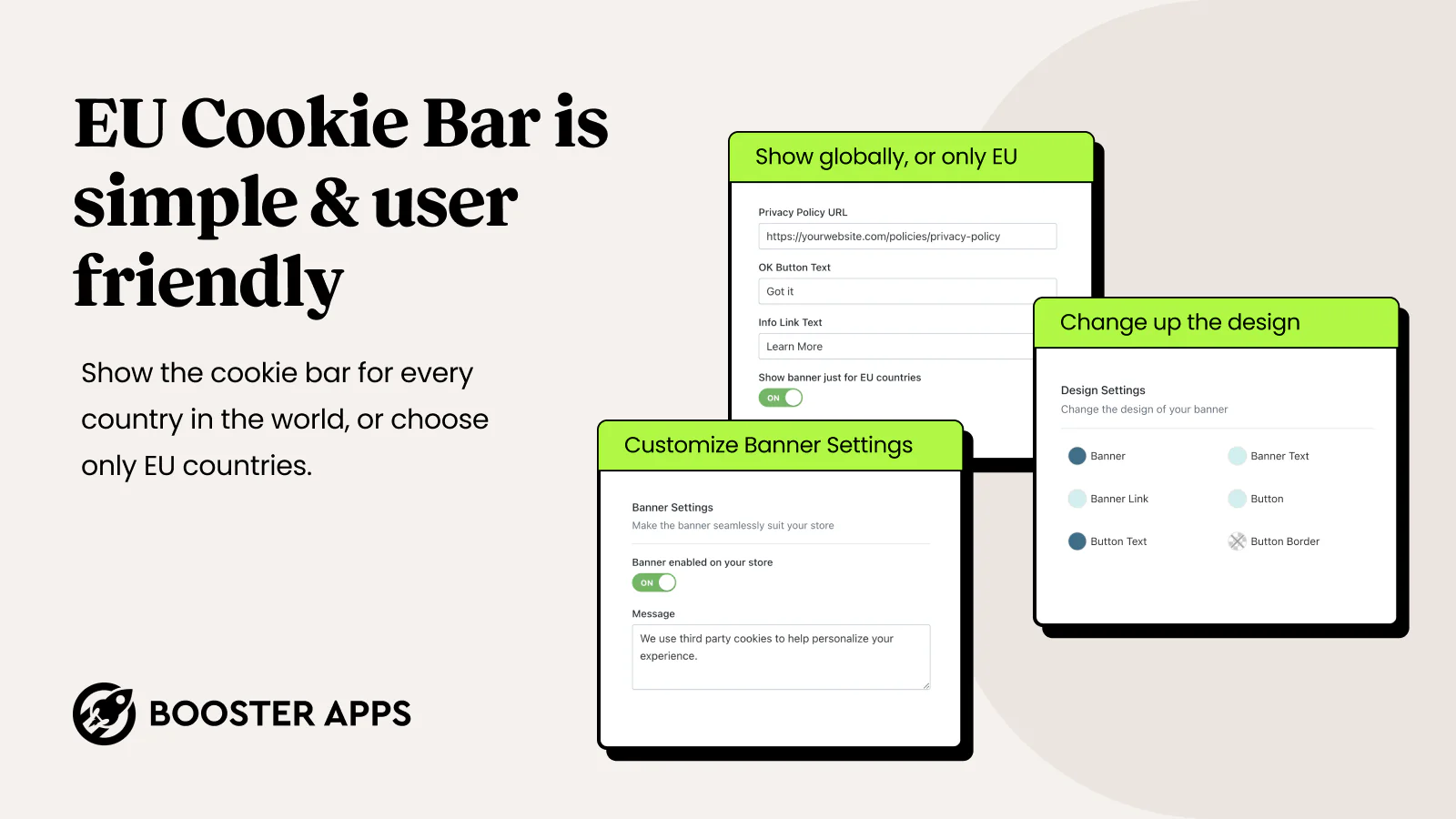 Booster Apps EU Cookie Bar