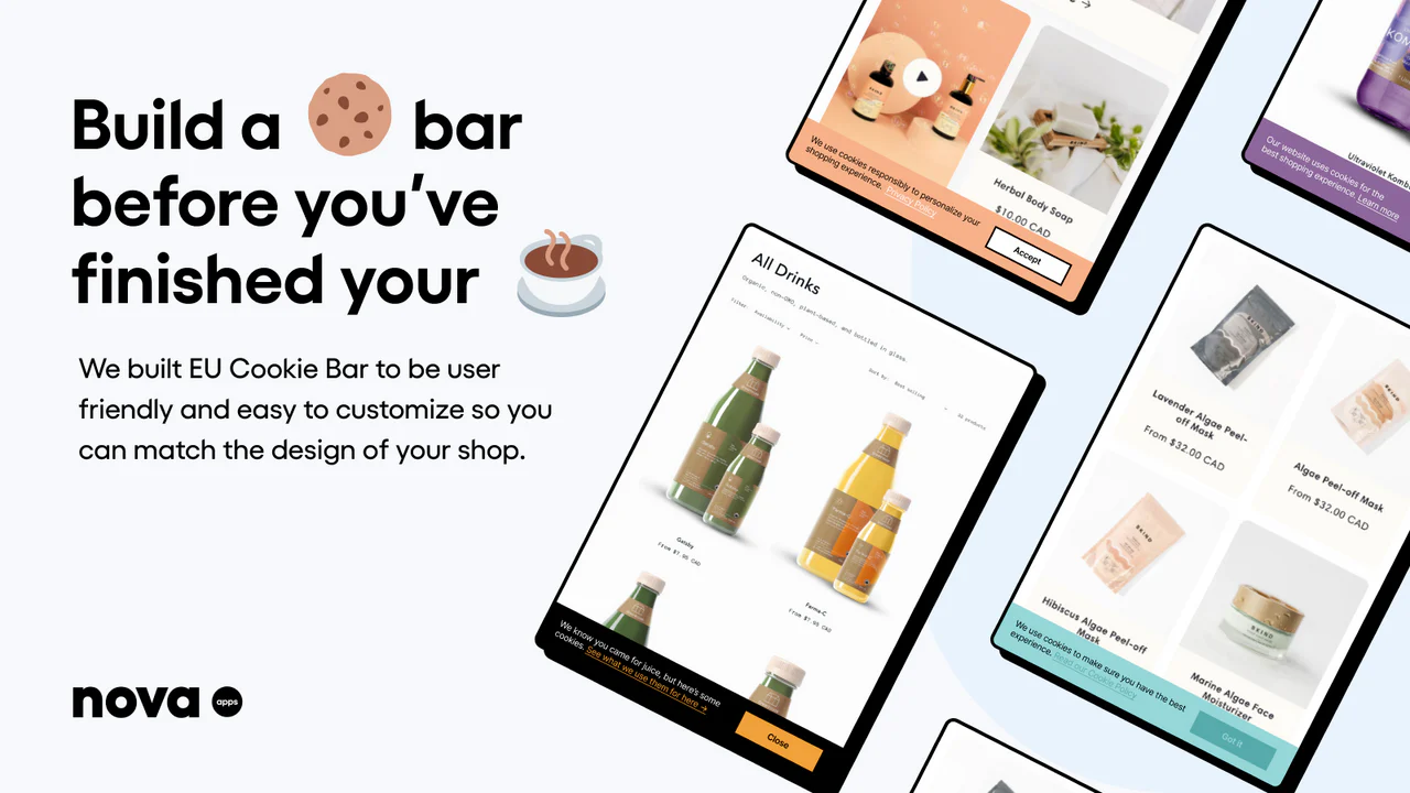 Nova: GDPR Cookie Consent - Nova Apps – One Click Cookie Bar & GDPR Banner