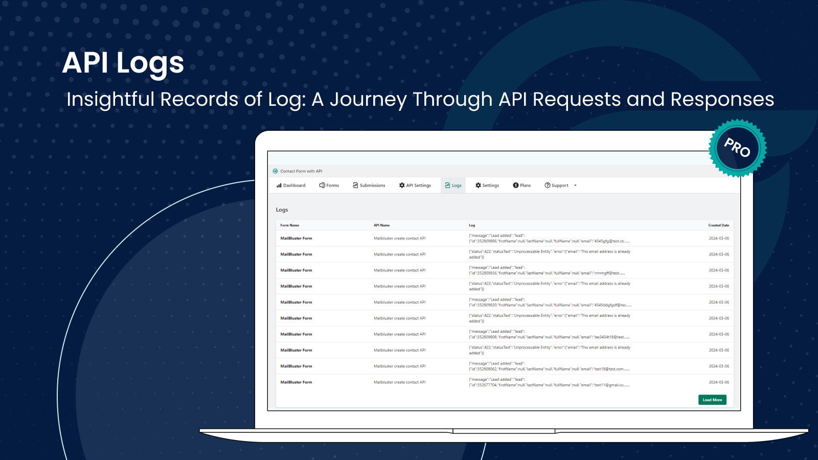 registros de conexão API