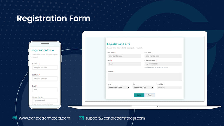 Contact Form with API Screenshot