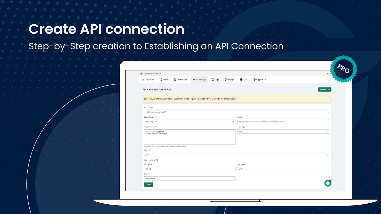 configuración de conexión API