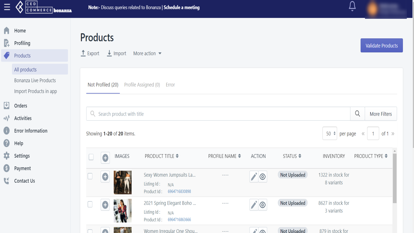 Manage products grid, Shopify Plus