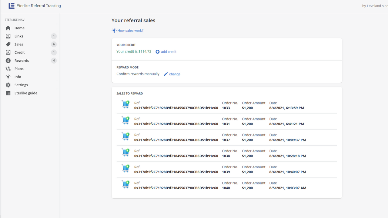 Referral sales