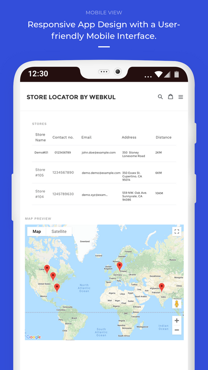 visualização do mapa - mobile