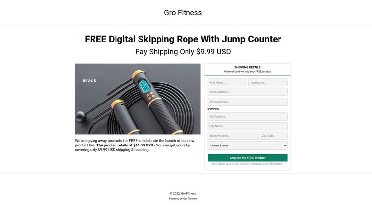 Free Plus Shipping Funnels Screenshot