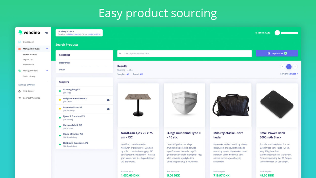 Eenvoudige product sourcing