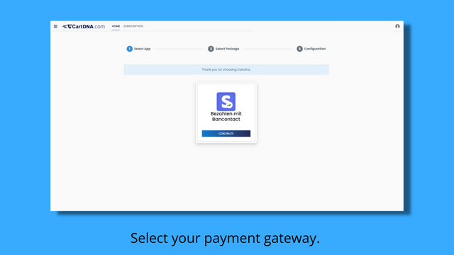 Select your payment gateway.