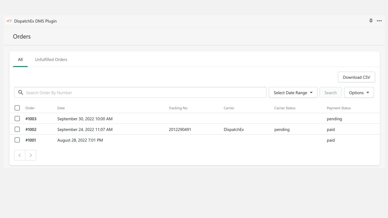 DispatchEx DMS Plugin Screenshot