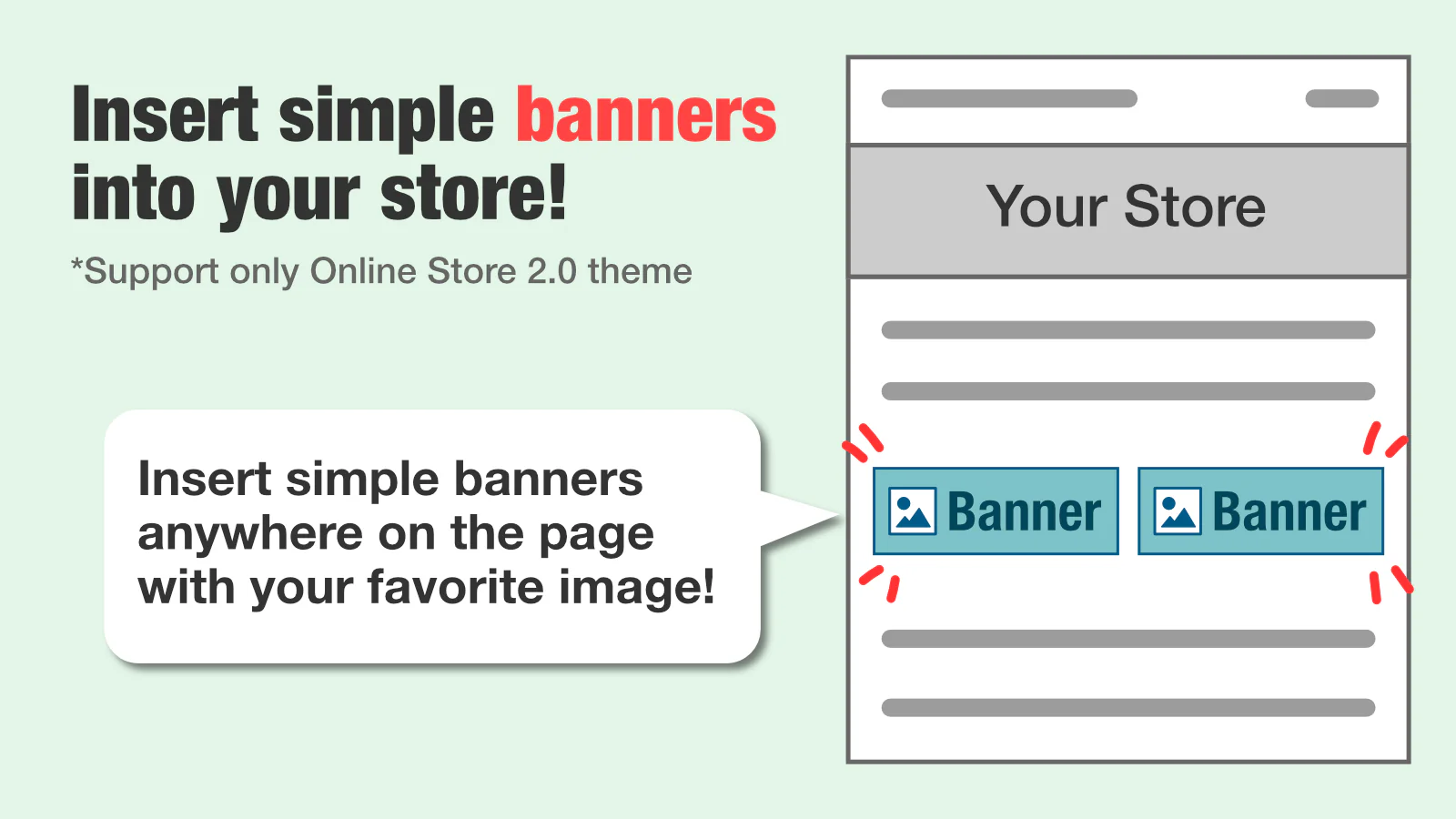 insert simple banners into your store