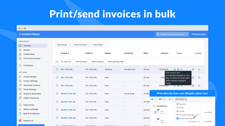 Invoice Falcon Screenshot