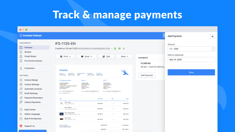 Invoice Falcon Screenshot