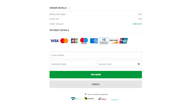 Payment page.