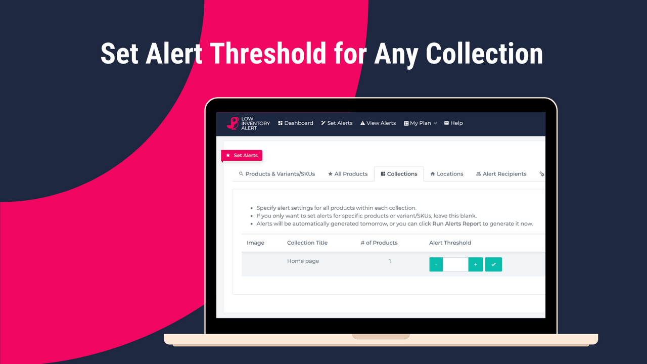 Set Alert Threshold for Any Collection
