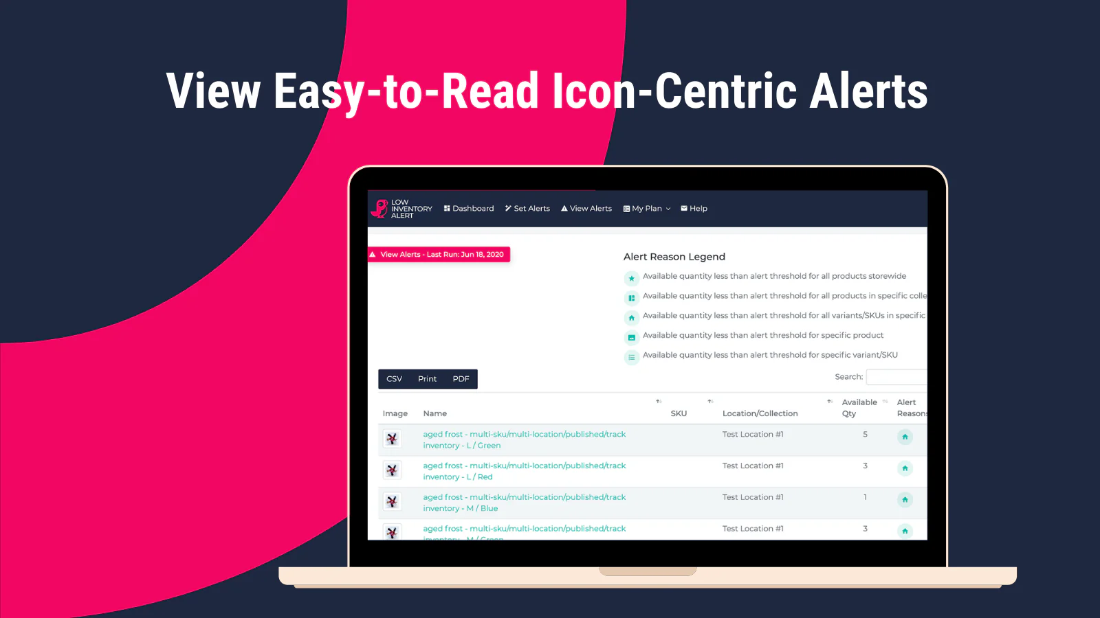 View Easy-to-Read Icon-Centric Alerts