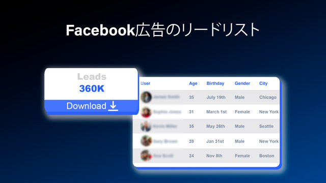 Facebook広告向けのリードリストを即座に使用可能