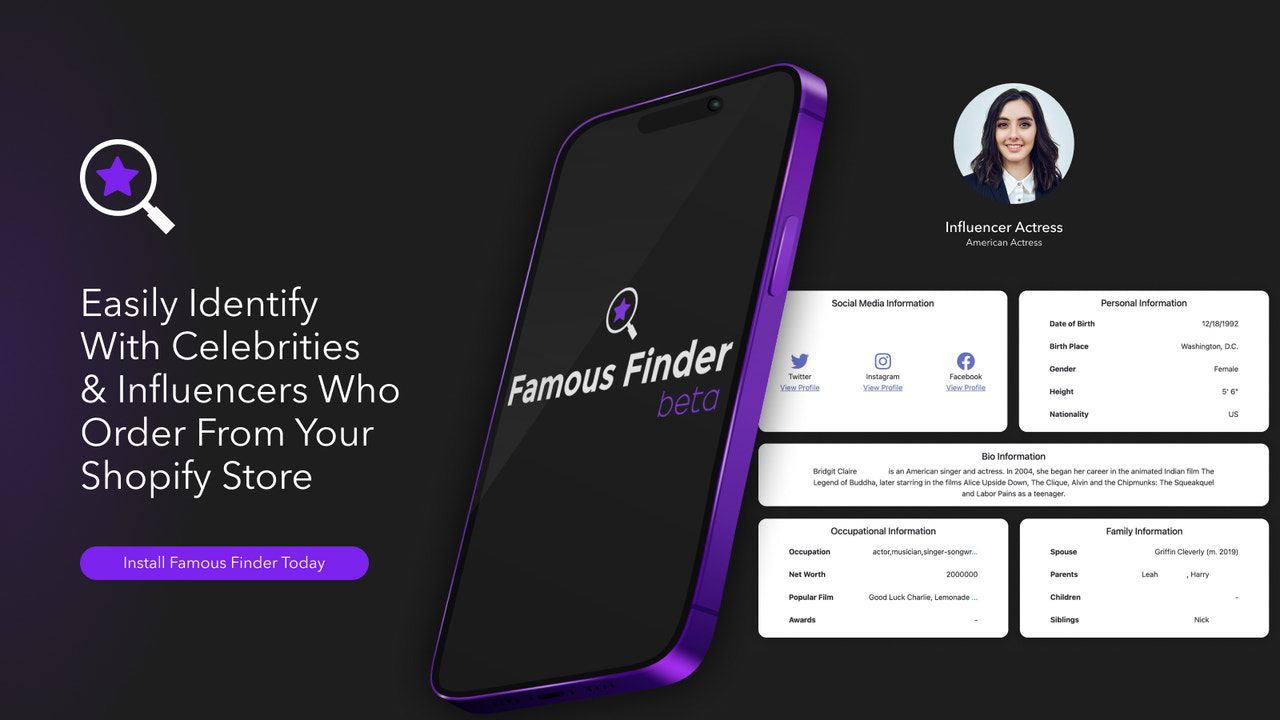 Famous Finder Dashboard 