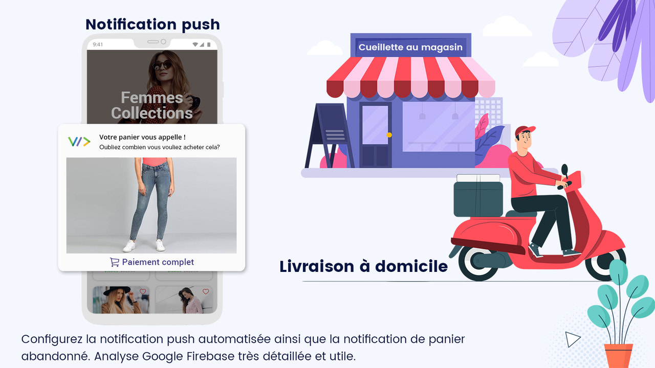 Notification push, livraison locale et ramassage en magasin