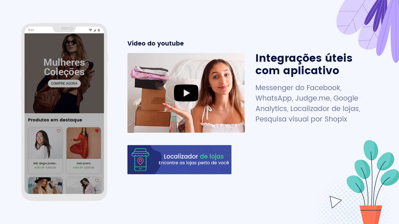 Integrações Facebook Instagram Youtube