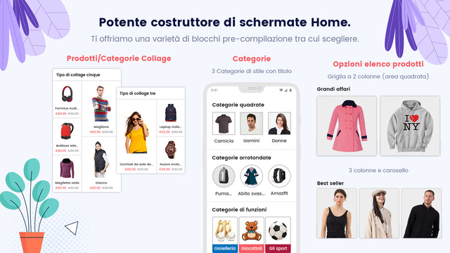 Generatore di app native Opzioni di layout