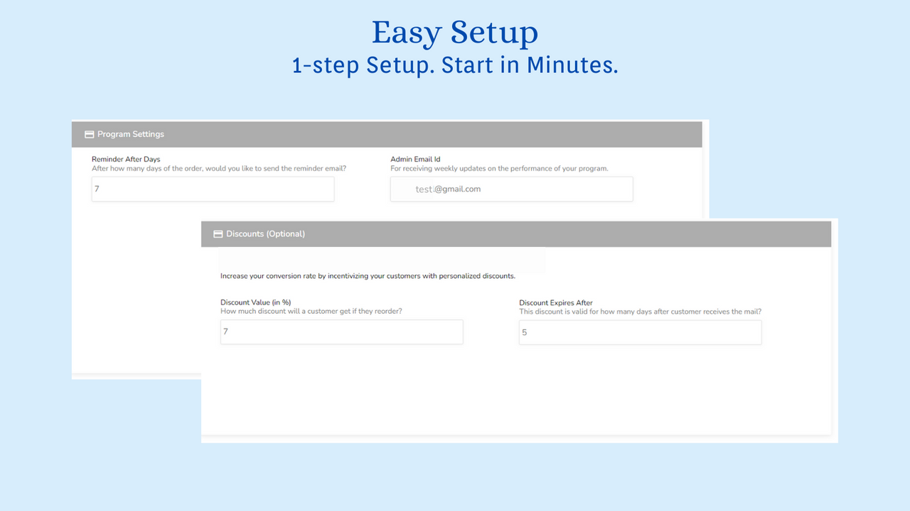 1-stap Setup. Lanceer in minuten.