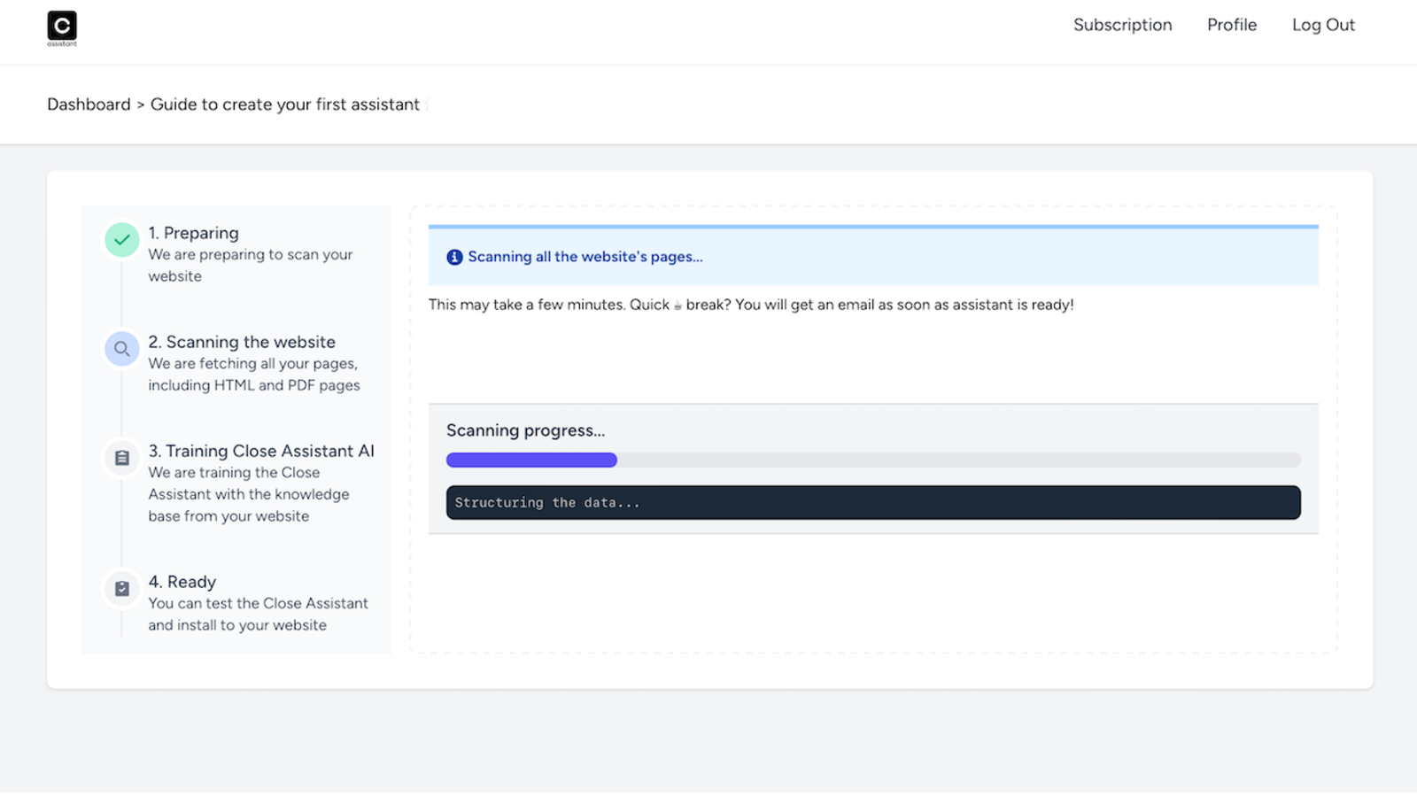 Nous commencerons à analyser votre site web immédiatement